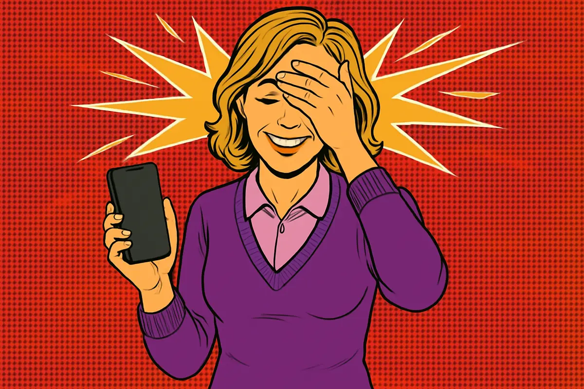 vrouw met een telefoon